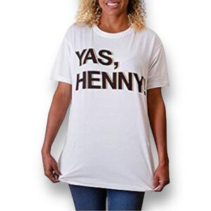 QUEER EYE Unisex White YAS Henny Tee in the Size Large